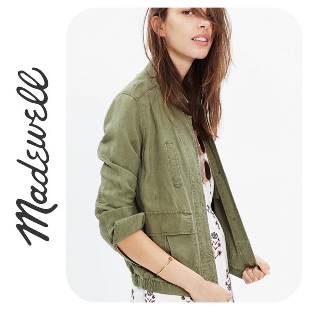 Madewell League Cargo Jacket Olive Green